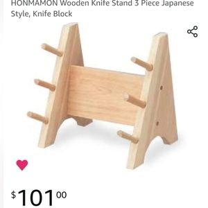 MCM Japanese Wood Knife Holder Rack